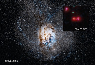 La galaxie SPT0346-52 vue par Chandra et divers téléscopes