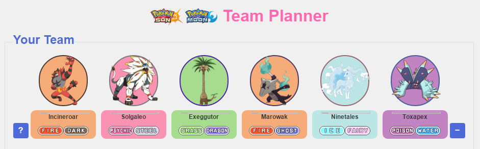 Pokemon Team Planner Squadra